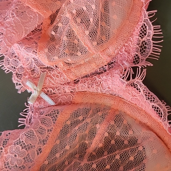 NEW Victorias Secret Dream Angels Unlined Push Up Bra Coral Pink Lace Dainty 36D - Picture 5 of 13